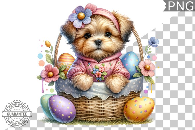 Easter Dog Sublimation - Easter Clipart PNG Design