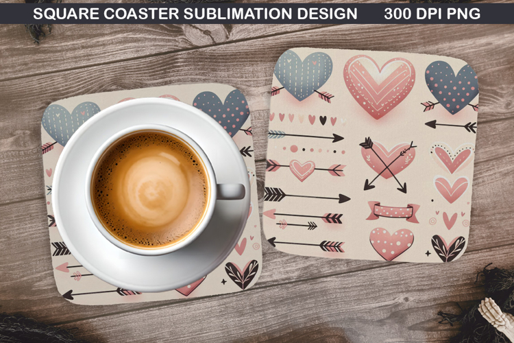 Valentine Coaster Sublimation, Valentine Coaster PNG Design