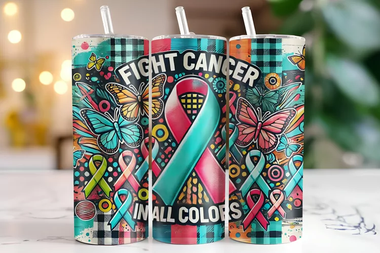 Fight Cancer in All Colors Tumbler Wrap | Sublimation