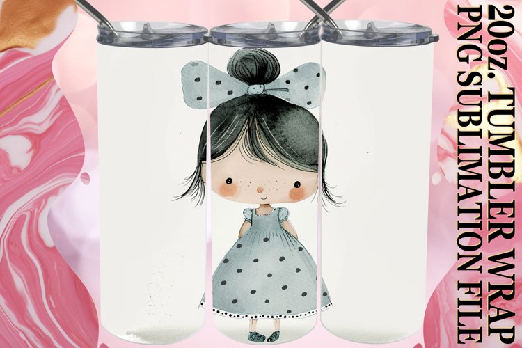 Vibrant Watercolor Delights: 20oz Kids Tumbler example image 1