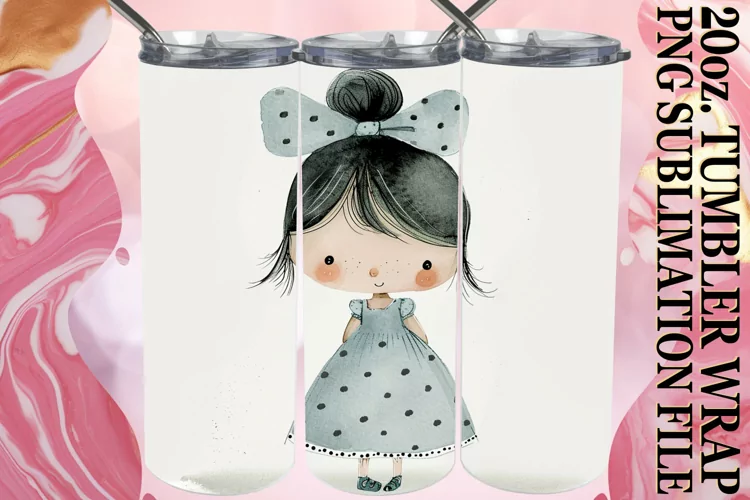 Vibrant Watercolor Delights: 20oz Kids Tumbler