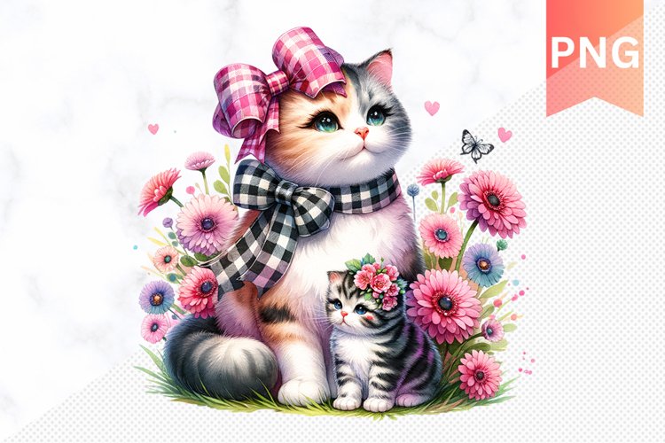 Cat Sublimation - Mothers Day Cat Clipart