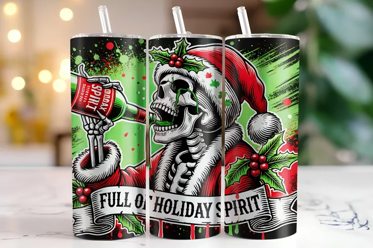 Full of Holiday Spirit Tumbler Wrap | Sublimation | Tumblers