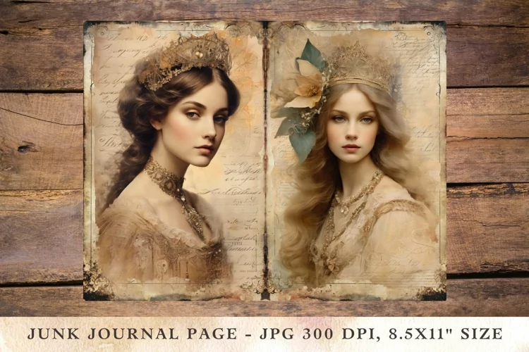 Printable Junk Journal Pages victorian woman girl 37
