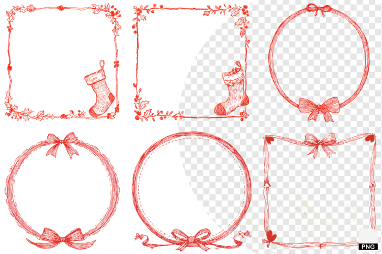 Coquette Christmas Frames Clipart