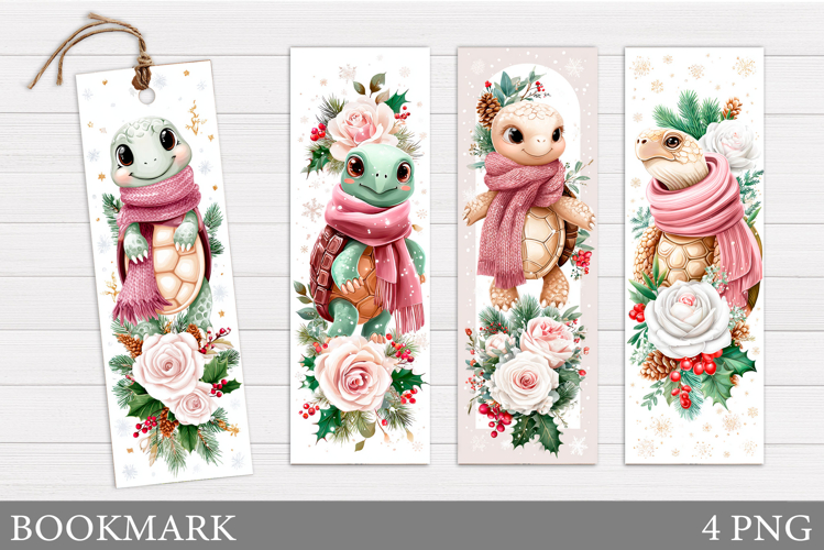 Christmas Turtle Bookmark. Christmas Bookmark Sublimation