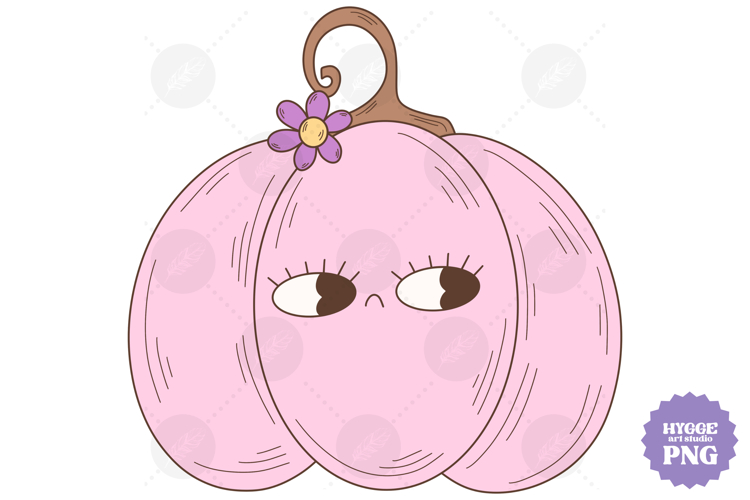 Coquette Girly Halloween Pumpkin Pink Bow Clipart PNG DTF