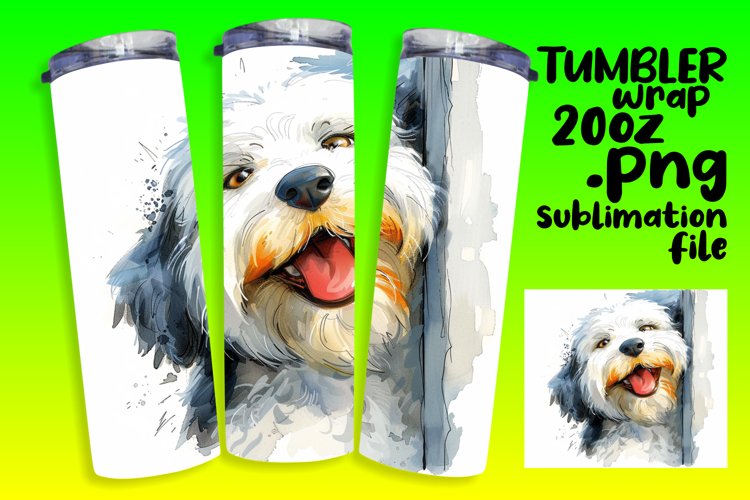 Playful Peek-a-Boo Dog Lover Sublimation Tumbler - 20oz