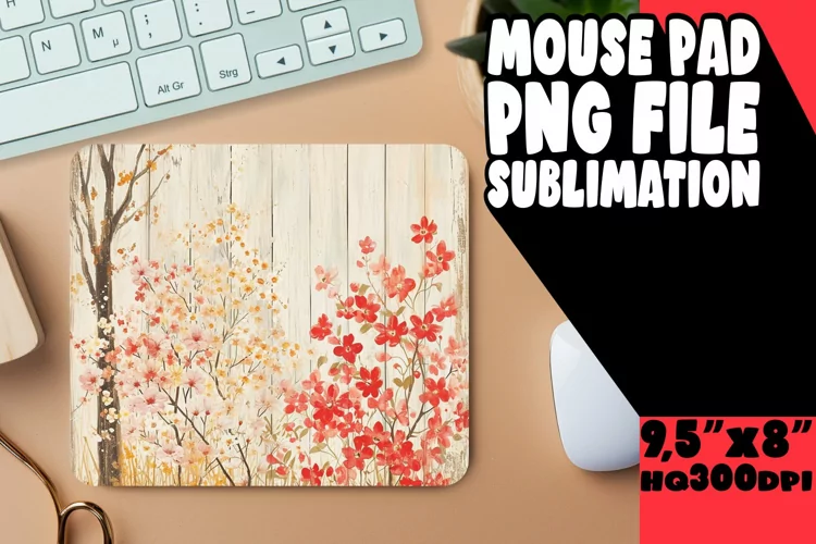 Tranquil Meadow: Tree Pattern Mouse Pad