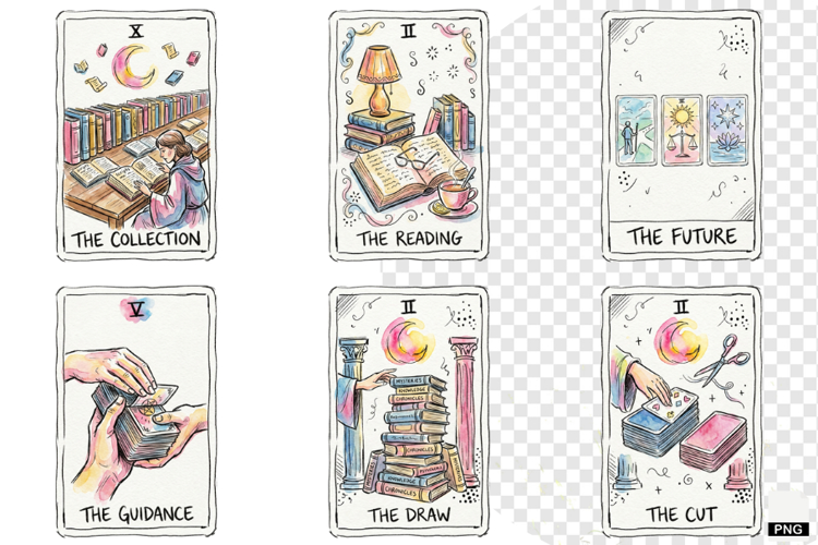 Reading Tarot Cards PNG