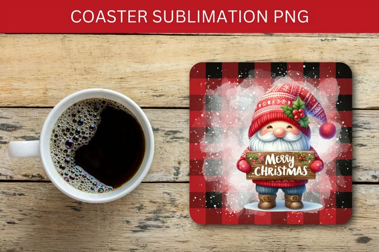 square coaster - santa claus