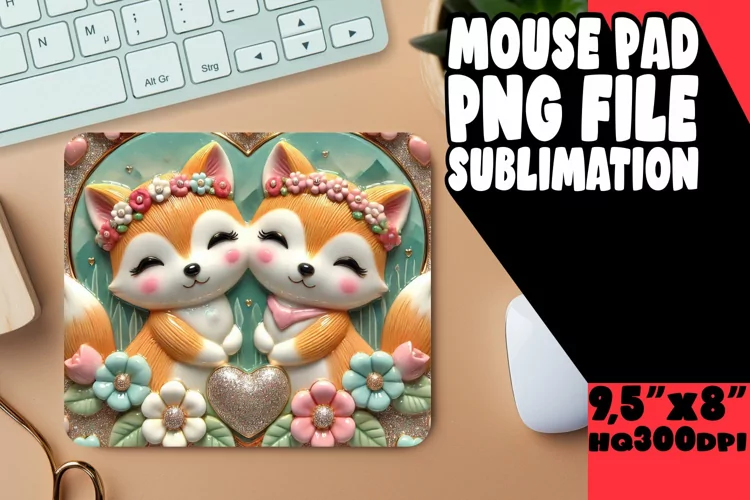 Playful Desk Pad Design Sublimation, Sweet Animals