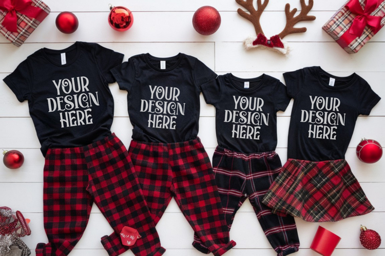 Christmas Family Matching Group T-Shirt Mockup