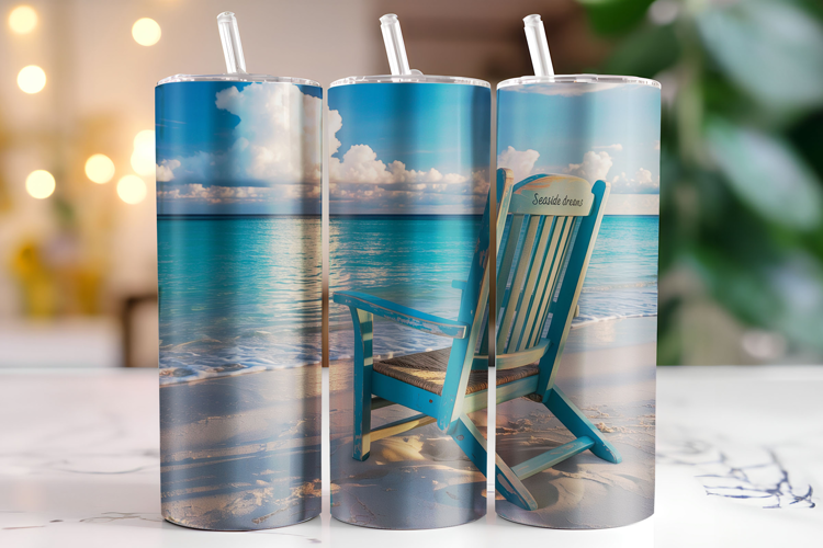 Beach Tumbler Wrap | Sublimation | Tumblers