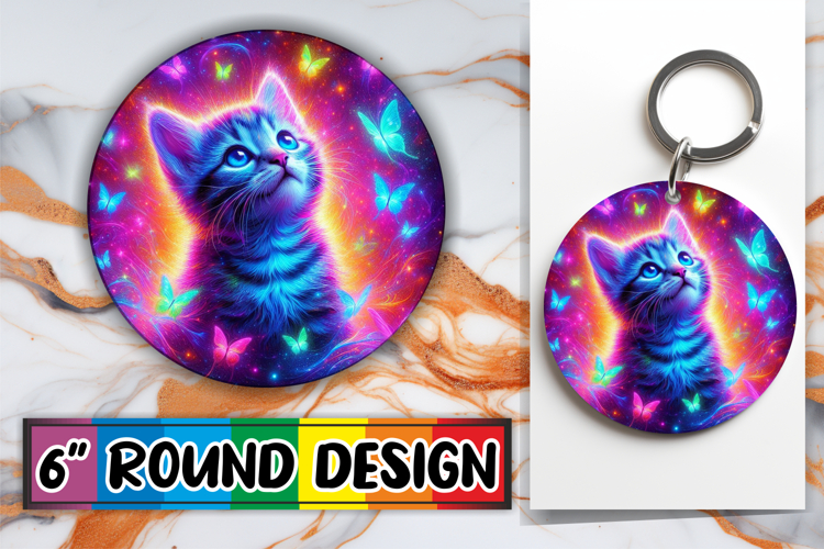 Radiant Car Coaster Circle PNG, Cat