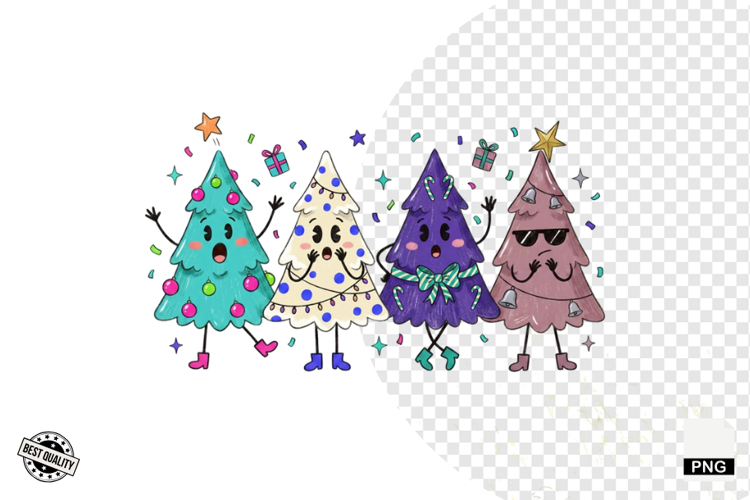 Cartoonish Christmas Trees Clipart example image 1