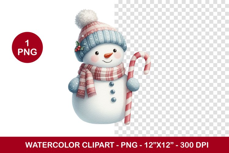 png watercolor clipart - cute snowman