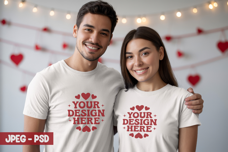Valentine Red T Shirt Flat Lay PSD JPEG
