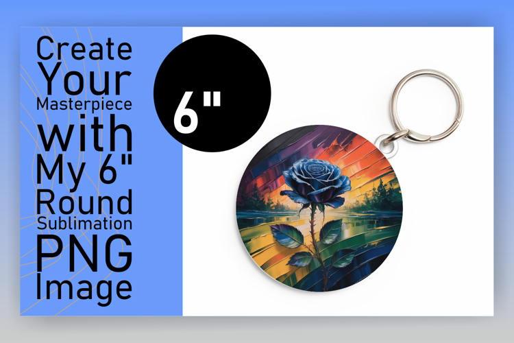 Elegant Round Design Keychain Template , Flowers
