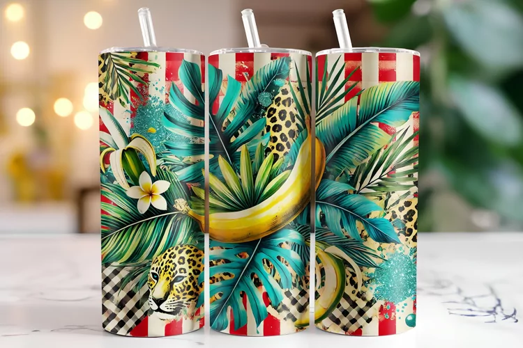 Banana & Leopard Tumbler Wrap | Sublimation | Tumblers