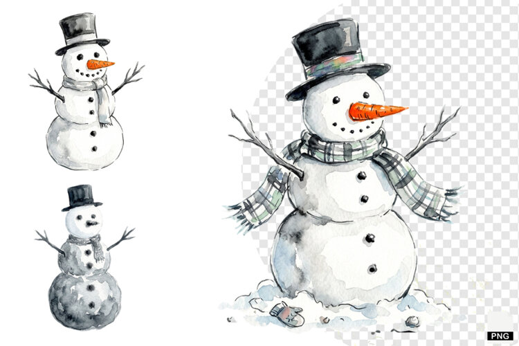 Snowman Party Clipart example image 1