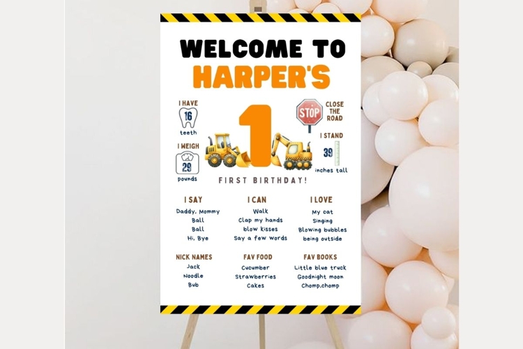 Baby Shower Welcome Sign Template 241 example image 1