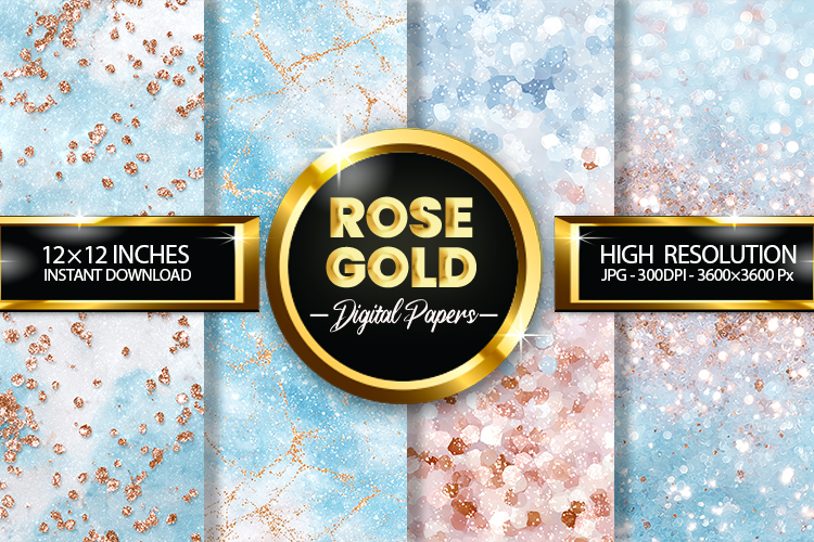 Rose Gold Digital Papers - 04 variations