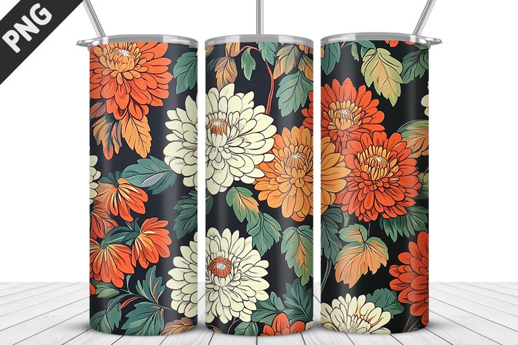 3D Prettiest Flowers Tumbler Wrap | Sublimation Design