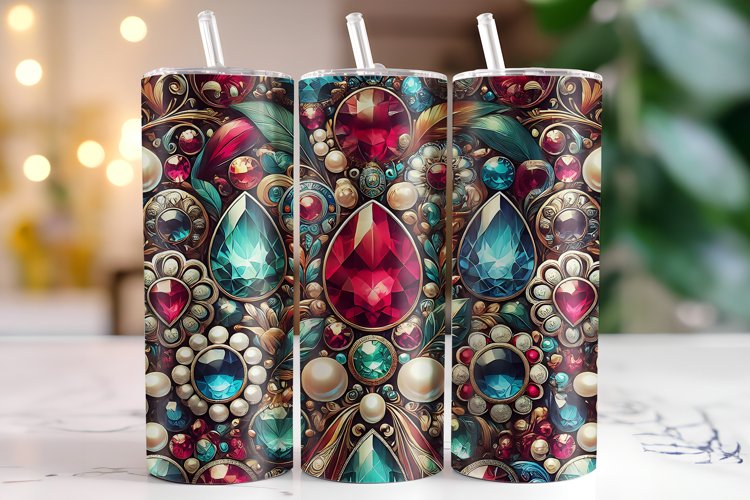 Colorful Gemstone Tumbler Wrap | Sublimation | Tumblers