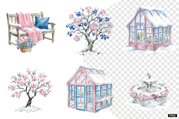 Frosted Garden Clipart