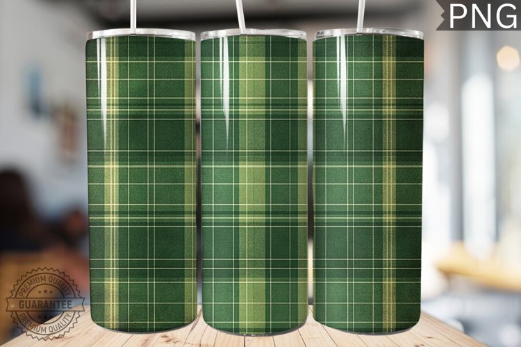 Green Plaid Tumbler Wrap - High Quality 300 Dpi example image 1
