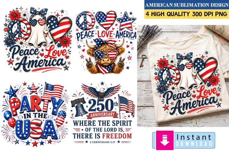 America 250th Anniversary PNG | Patriotic USA Sublimation