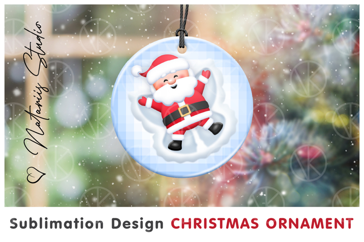 Cute Christmas Ornament. Sublimation design.