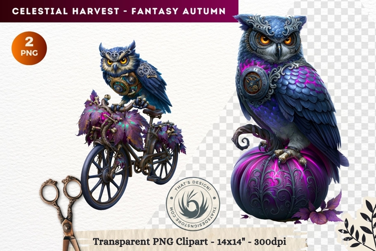 Autumn Fantasy Clipart PNG Celestial Steampunk Harvest
