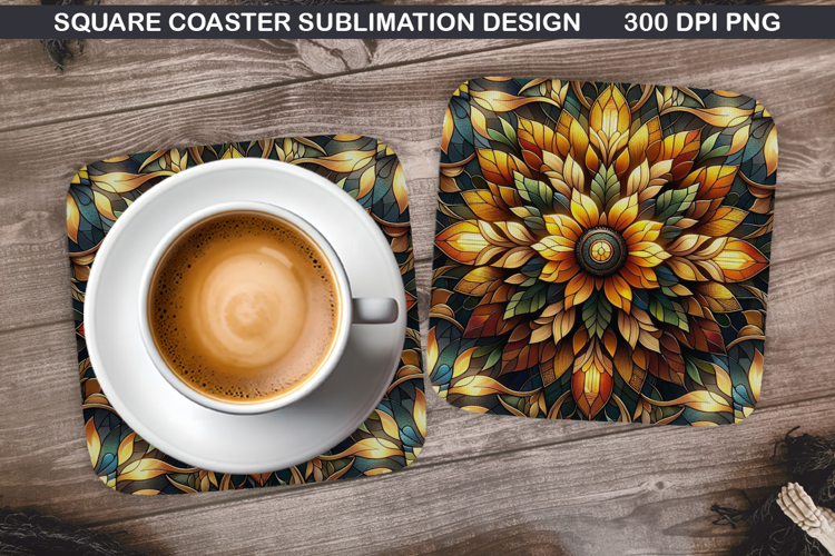 Flowers Coaster Sublimation, Spring Coaster PNG Design