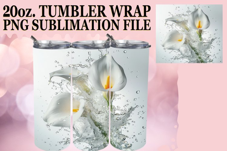 Watercolor Serenade: Sublimation Wrap - 20oz Tumbler example image 1