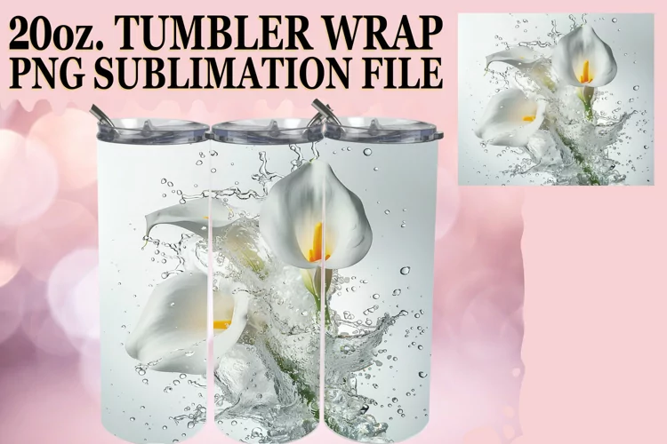 Watercolor Serenade: Sublimation Wrap - 20oz Tumbler