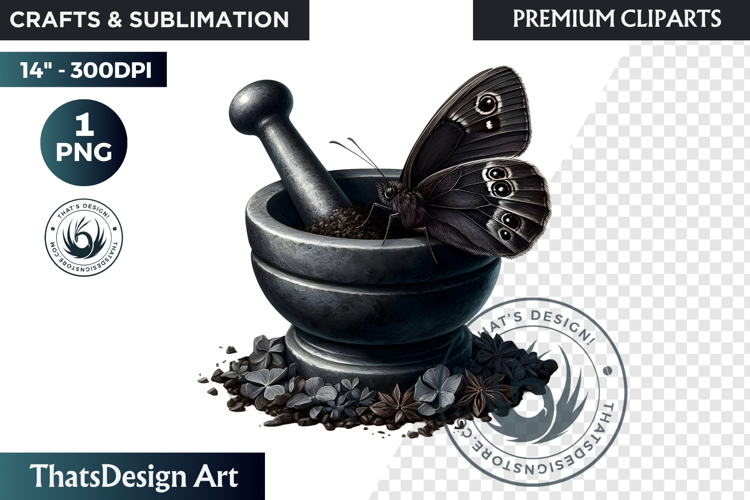 Dark Academia PNG, Gothic Butterfly Clipart Moody ephemera