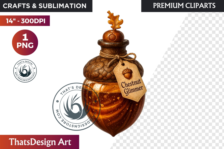 Christmas Winter Potion Bottles PNG, Magical Holiday Clipart