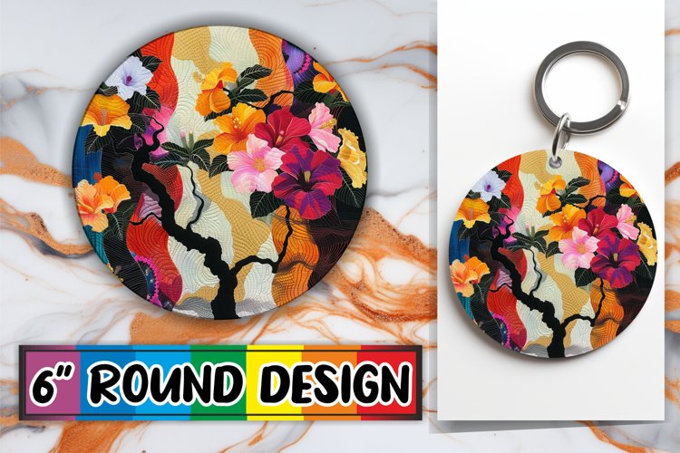 Modern Petal Round Ornament Sublimation example image 1