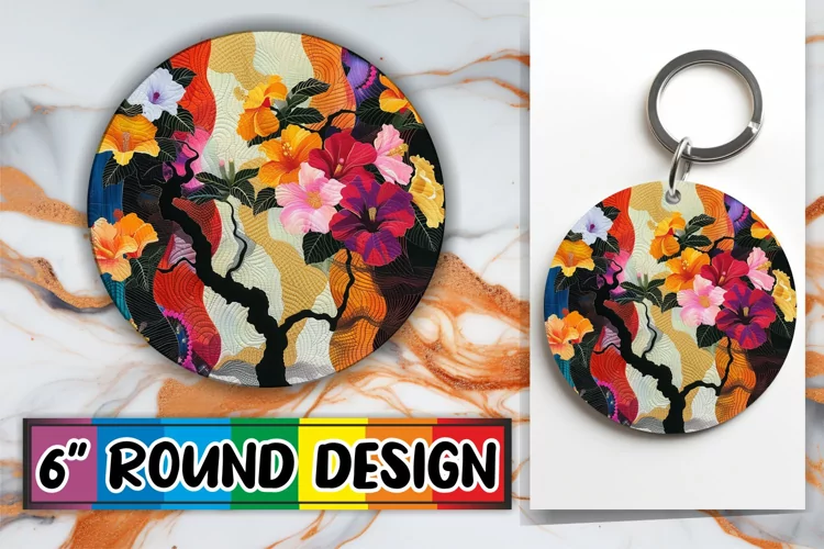 Modern Petal Round Ornament Sublimation
