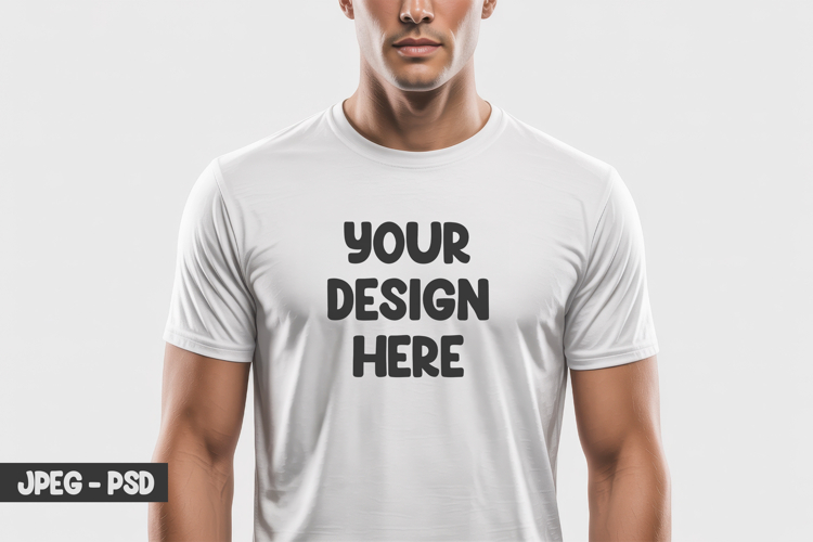 White Essentials Tee PSD Mockup