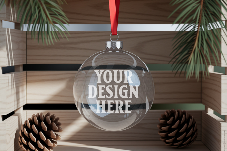 Acrylic Christmas Ornament Mockup , christmas ornament mocku