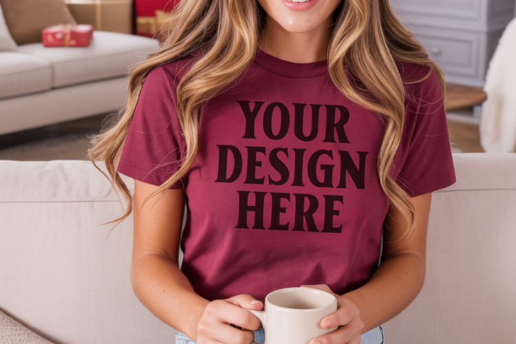 Christmas Comfort Colors 1717 Cumin T-Shirt Mockup Real