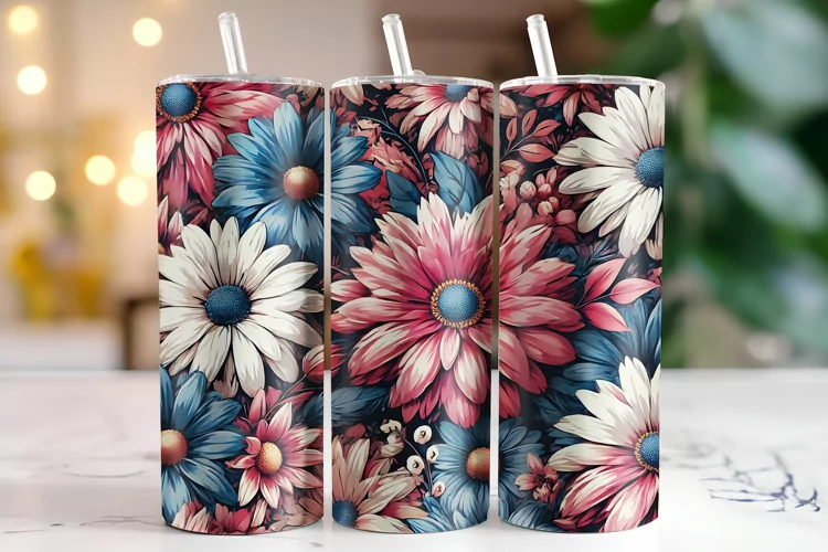 Flowers Tumbler Wrap | Sublimation | Tumblers