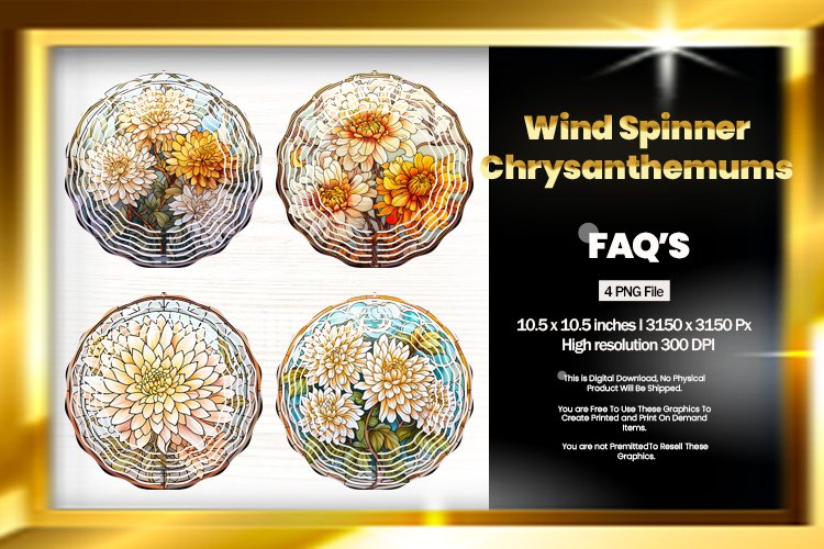 Chrysanthemum Wind Spinner Sublimation - 04 Variations example image 1