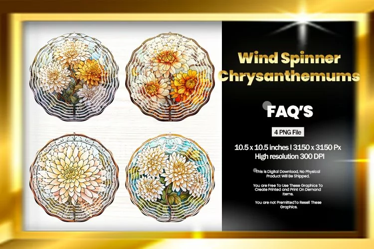 Chrysanthemum Wind Spinner Sublimation - 04 Variations