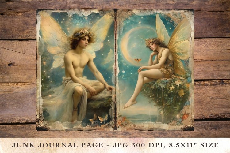 Printable Junk Journal Pages man fairy angel 2