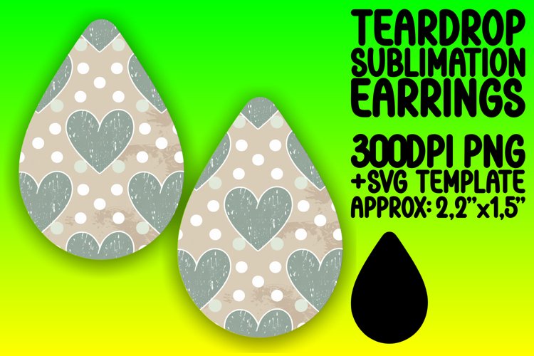 Elegant Teardrop Sublimation Design Template , Heart