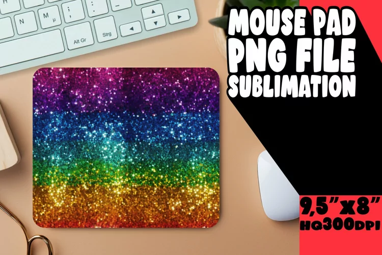Glittery Bliss: Sublimation Mouse Pad Design